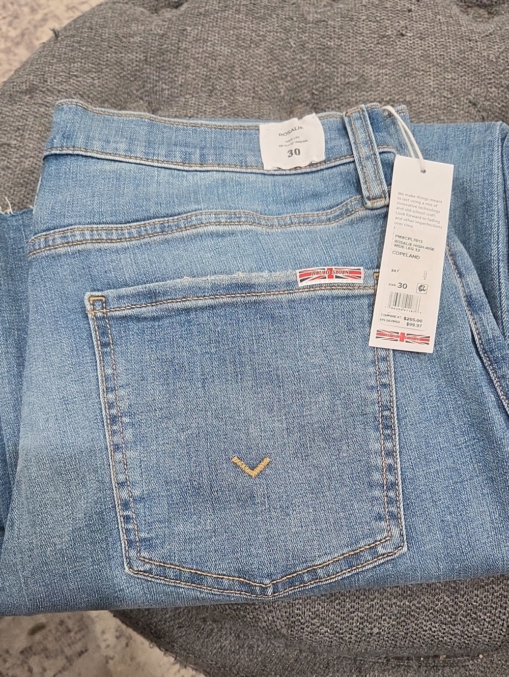 Hudson Rosalie High-Rise Wide Leg Women’s Light Blue Jeans - Size 30